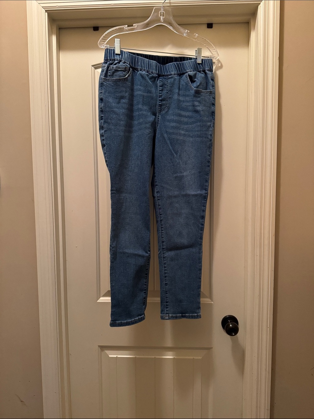 Women’s Stretch Blue Jeggings with Elastic Waist